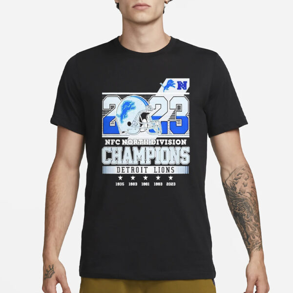 2023 NFC North Division Champions Lions T-Shirt1