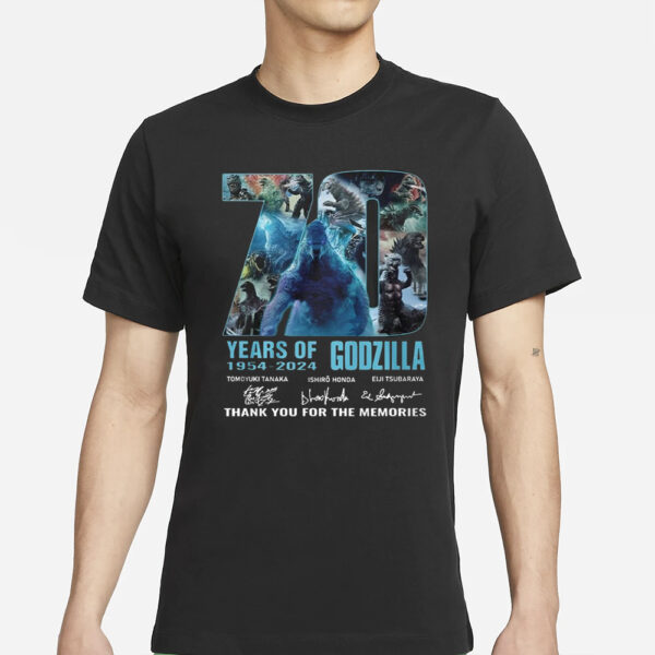 70 Years Of 1954 – 2024 Godzilla Thank You For The Memories T-Shirts