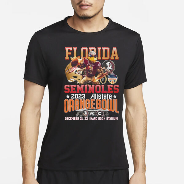 Florida Seminoles 2023 Allstate Orange Bowl December 31, 2023 Hard Rock Stadium T-Shirt2