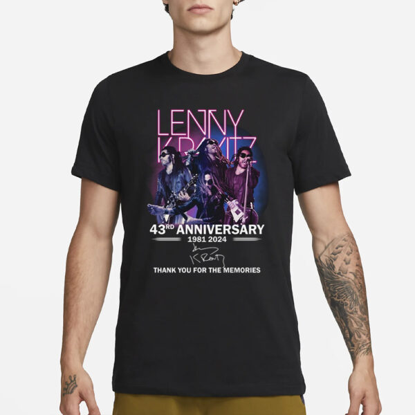 Lenny Kravitz 43rd Anniverasry 1981 – 2024 Thank You For The Memories T-Shirt3