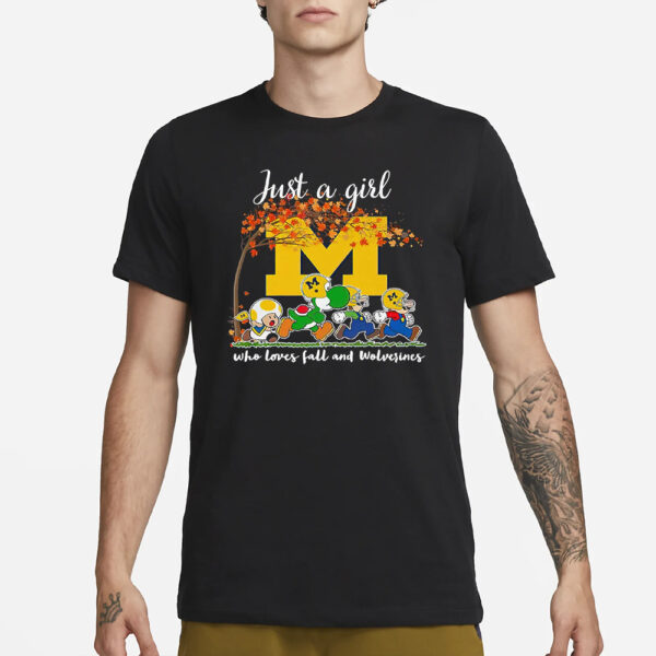 Mario Michigan Just A Girl Who Loves Fall And Wolverines Shirt3