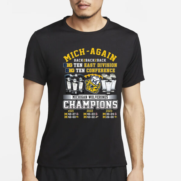 Mich-Again Back To Back To Back Big Ten East Division Big Ten East Conference Michigan Wolverines Shirt2