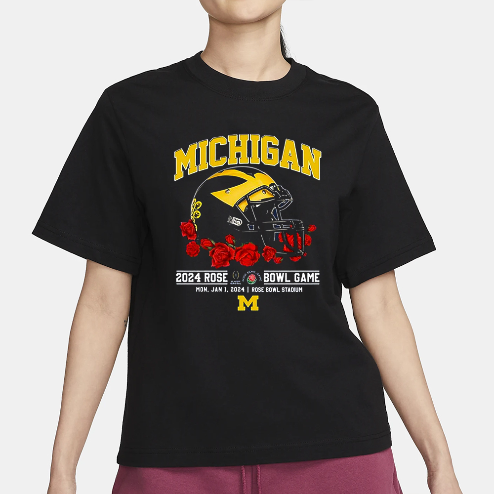 Michigan 2024 Rose Bowl Game Mon Jan 1 2024 Rose Bowl Stadium T-Shirt 4 Michigan 2024 Rose Bowl Game Mon Jan 1 2024 Rose Bowl Stadium T-Shirt1