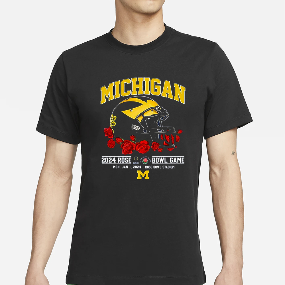 Michigan 2024 Rose Bowl Game Mon Jan 1 2024 Rose Bowl Stadium T-Shirt 5 Michigan 2024 Rose Bowl Game Mon Jan 1 2024 Rose Bowl Stadium T-Shirt3