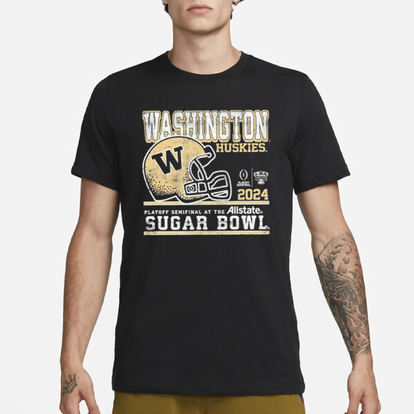 Official Washington Huskies Sugar Bowl 2024 CFP Semi Football Retro T-Shirt3