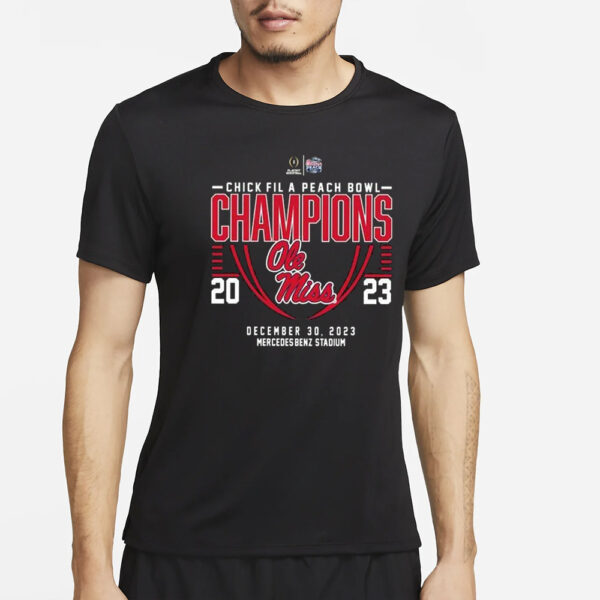 Ole Miss Rebels 2023 Chick-fil-A Peach Bowl Champions T-Shirt2