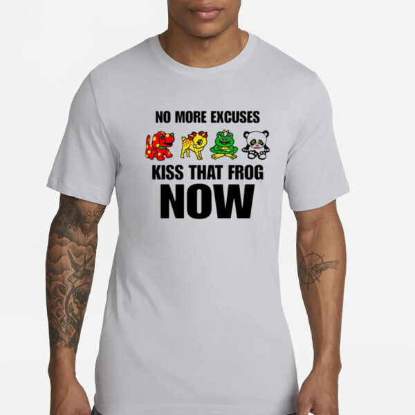 Omweekend No More Excuses Kiss That Frog Now T-Shirt