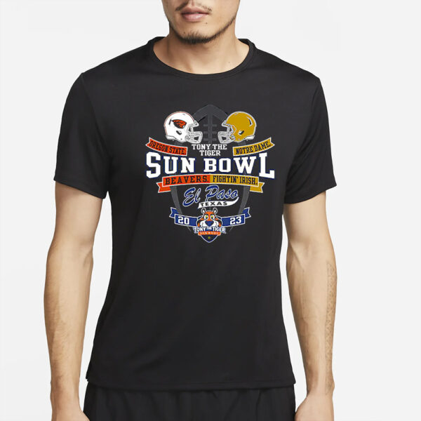 Oregon State Beavers Vs Notre Dame Fighting Irish 2023 Sun Bowl T-Shirt4