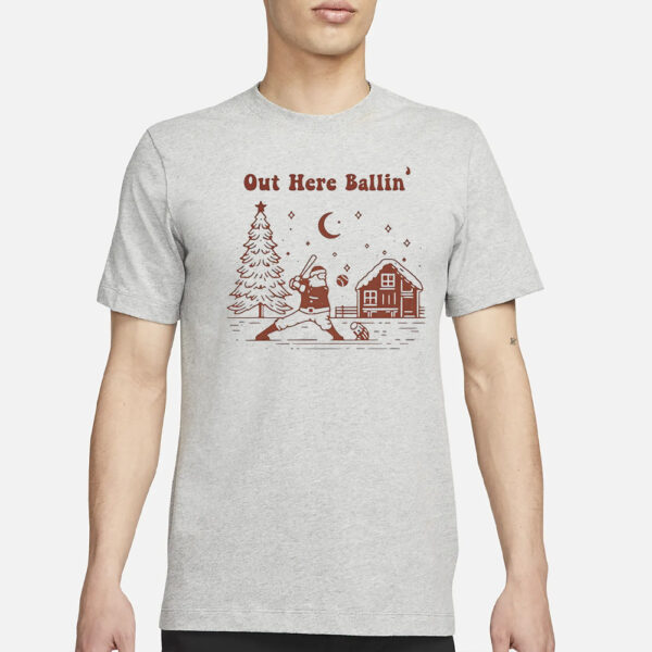 Santa playing baseball out here ballin’ Christmas Classic T-Shirt3