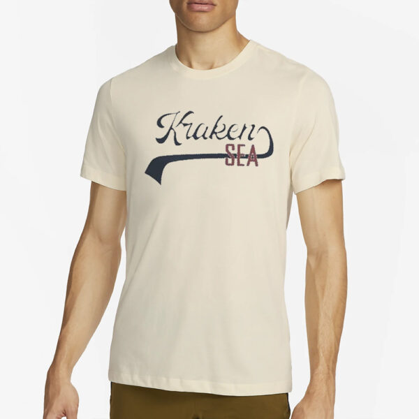 Seattle Kraken Ice Blue Applique T-Shirt2