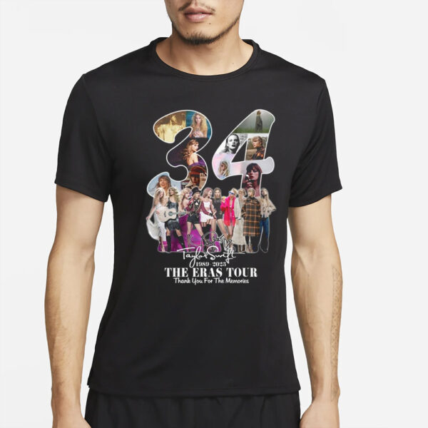 Taylor Swift 34 Years 1989 – 2023 The Eras Tour Thank You For The Memories T-Shirt4