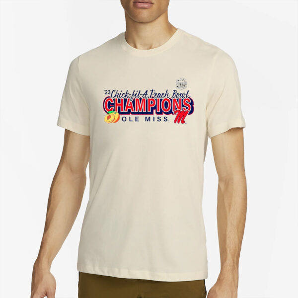 Branded Gray Ole Miss Rebels 2023 Peach Bowl Champions Superior Ability T-Shirt2