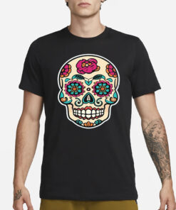 Funny Skull Skeleton Flower T-Shirt3