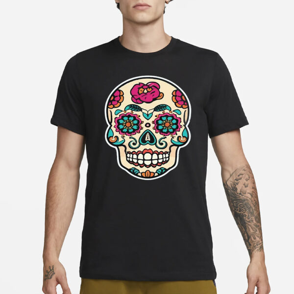 Funny Skull Skeleton Flower T-Shirt3