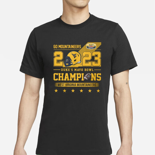 Go Mountaineers 2023 Duke’s Mayo Bowl Champions T-Shirts