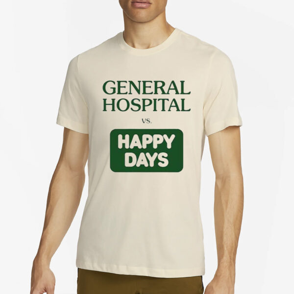 John Stamos General Hospital Vs Happy Days T-Shirt2