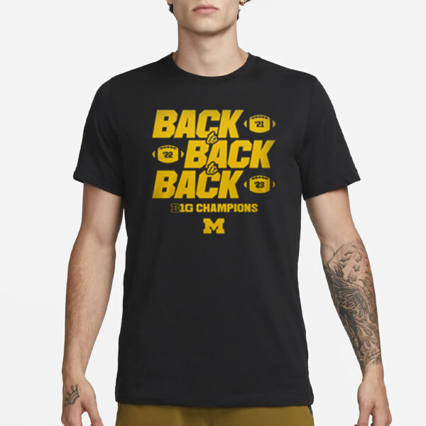 MIchigan Back To back to back Big Champions 2024 T-Shirt1