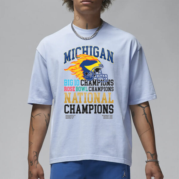 Michigan Big Ten Rose Bowl National Champions Barstool T Shirt1