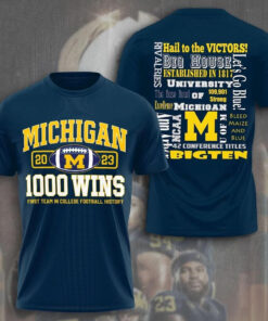 Michigan Football 2023 1000 Wins First Team In College Football History T-Shirt