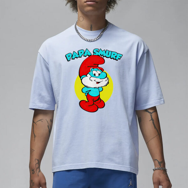 Shannon Sharpe Papa Smurf Character T-Shirt3