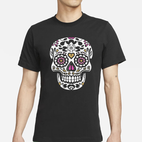 Skull Skeleton Flower Funny T-Shirt