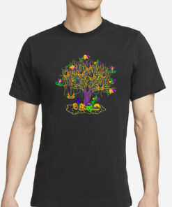 Watercolor Mardi Gras Bead Tree T-Shirt