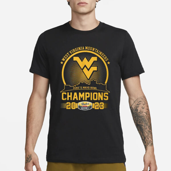 West Virginia Mountaineers Duke’s Mayo Bowl Champions 2023 T-Shirt1