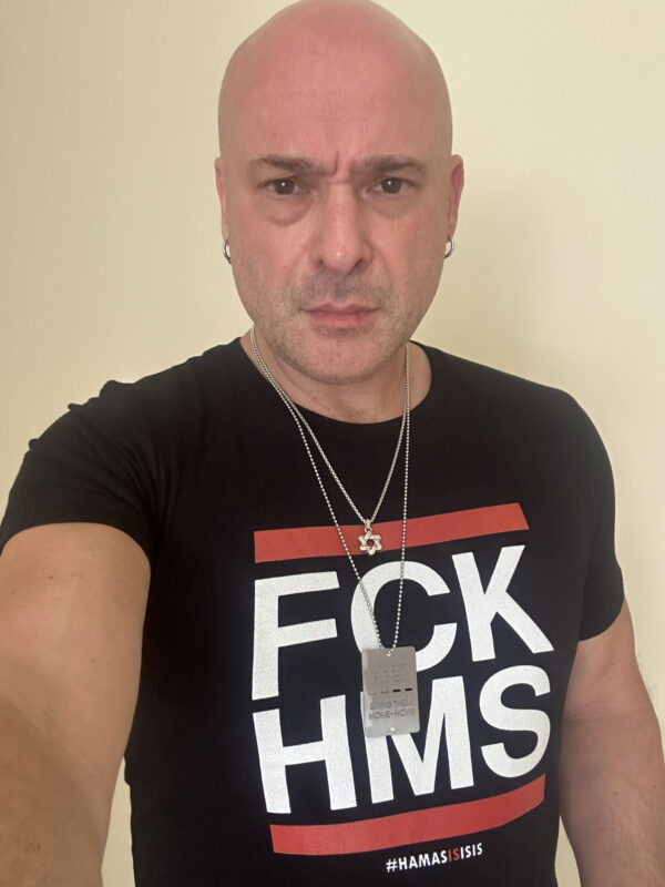 David Draiman Wearing Fck Hms #Hamasisisis T Shirt