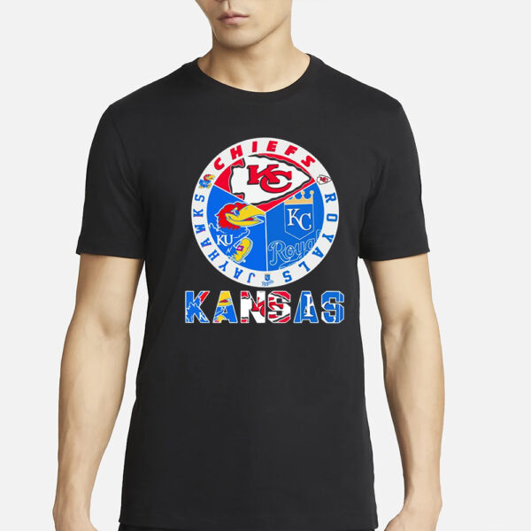 Kansas Sports Teams Chiefs Royals Jayhawks T Shirt