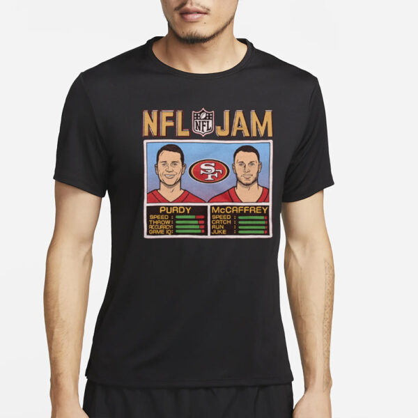 NFL Jam 49ers Purdy And McCaffrey T-Shirt4