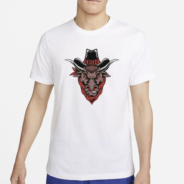 Old School Hats Bull Custom Printed T-Shirt2