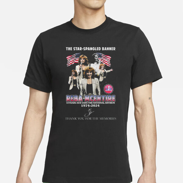 The Star-Spangled Banner Reba Mcentire 50 Years Ago Sang The National Anthem 1974 – 2024 T Shirt