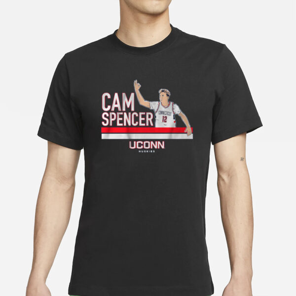 UCONN BASKETBALL CAM SPENCER SIGNATURE POSE T-SHIRT