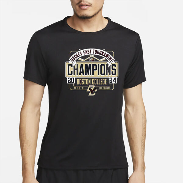 Boston College Eagles Unisex 2024 Hockey East Men’s Tournament Champions T-Shirt2