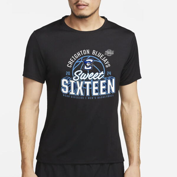 Creighton Bluejays 2024 Ncaa March Madness Sweet Sixteen Defensive Stance T Shirt4