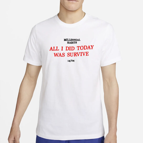 Draculaura Millennial Habits All I Did Today Was Survive T-Shirt4