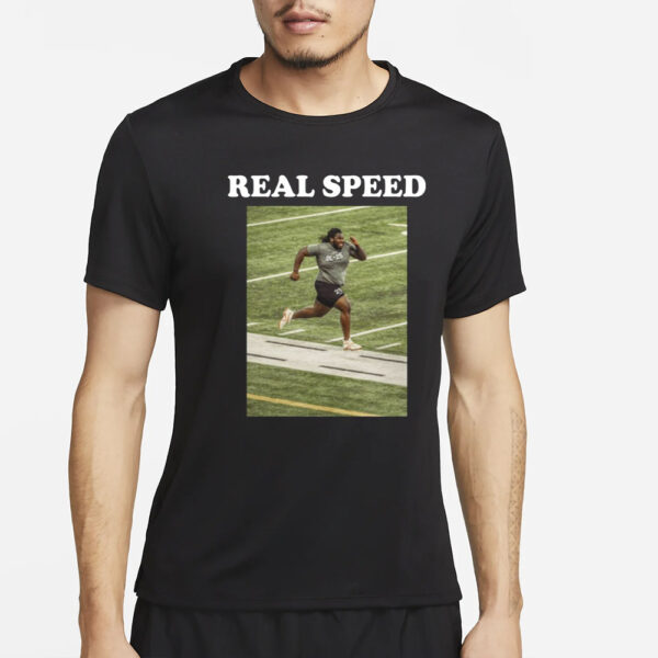 Michael Huff Wearing T'vondre Sweat Real Speed T-Shirt4