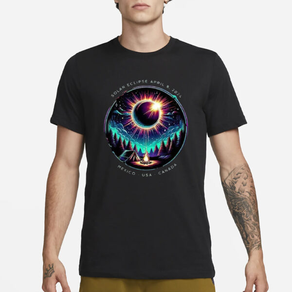 Retro Solar Eclipse Of April 8 2024 T-Shirt1