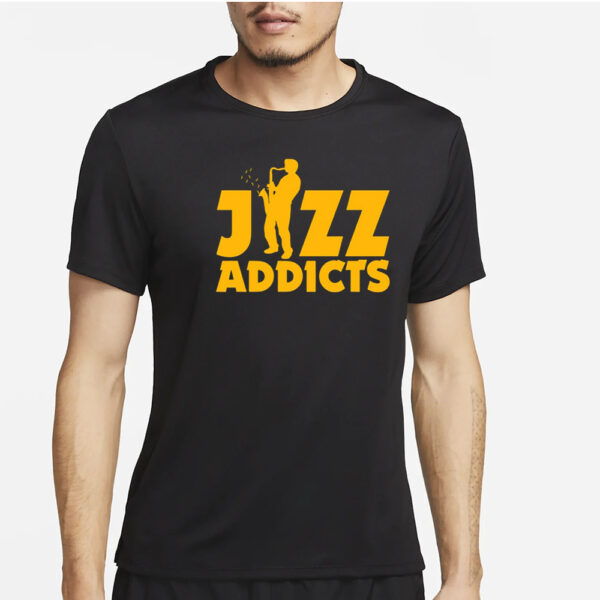 Robert Komaniecki Jazz Addicts With Saxophone T-Shirt2