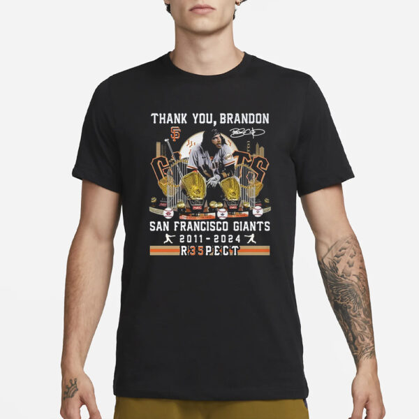 Thank You Brandon San Francisco Giants 2011-2024 R35pect T-Shirt3