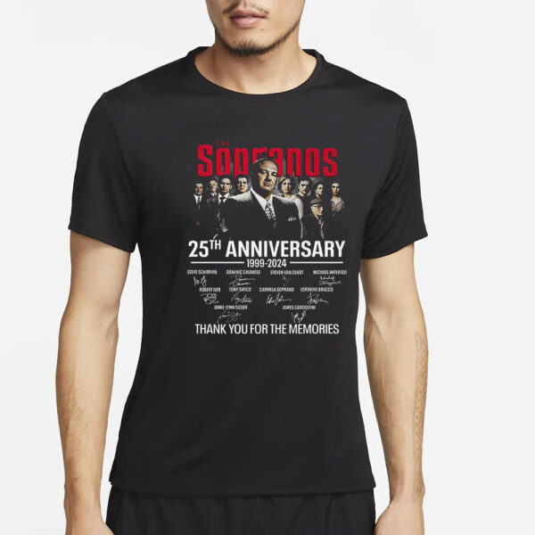 The Sopramos 25th Anniversary 1999-2024 Thank You For The Memories T-Shirt4