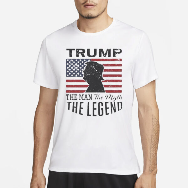 Trump The Man The Myth The Legend US Flag 2024 T-Shirt3