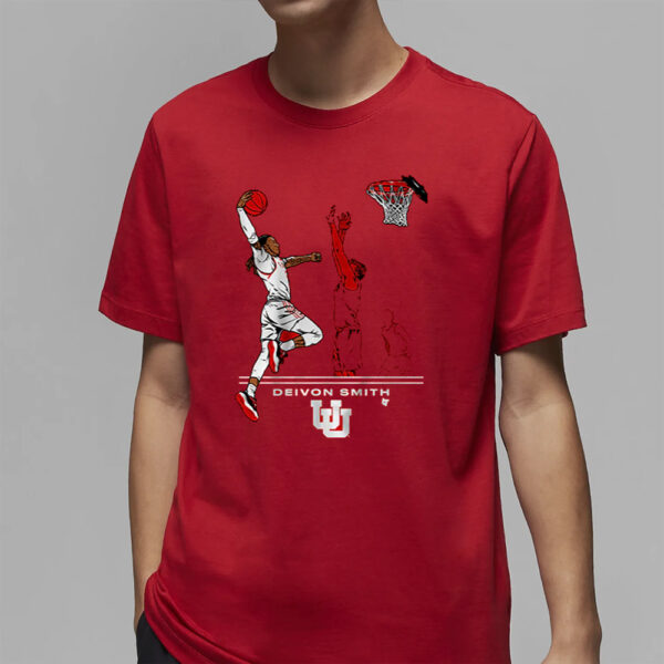 UTAH BASKETBALL DEIVON SMITH SUPERSTAR POSE T-SHIRT2