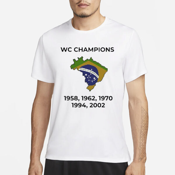 World Cup Soccer Tribute Brazil 1958 1962 1970 1994 2002 T-Shirt1