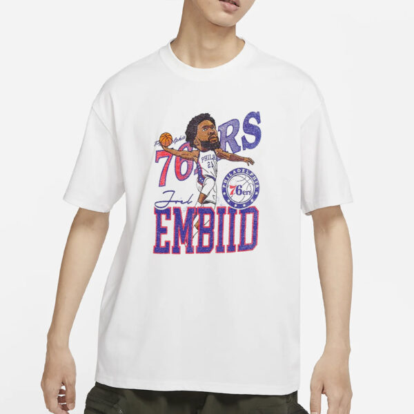 76ers Joel Embiid Caricature T-Shirt