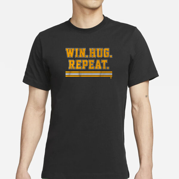 BOSTON HOCKEY WIN HUG REPEAT T-SHIRTS