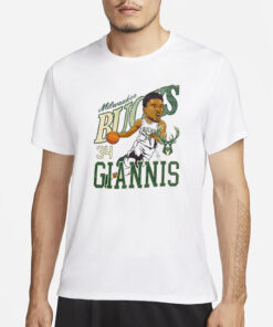 Bucks Giannis Antetokounmpo Caricature T-Shirt1