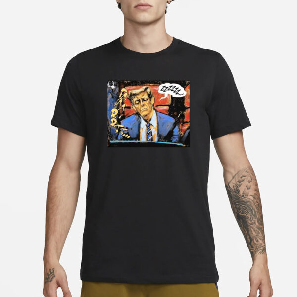 Donald Trump Sleeping Zzzzzz Faarrtt Draw T-Shirt3