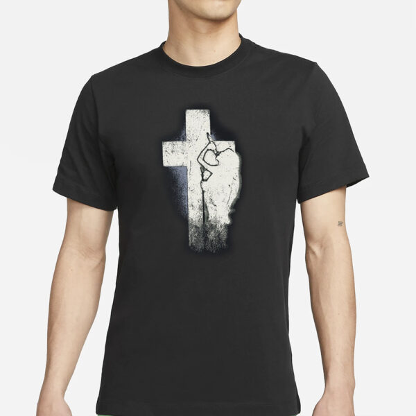 NessaBarrett Who Is She Crucifix Distressed T-Shirt