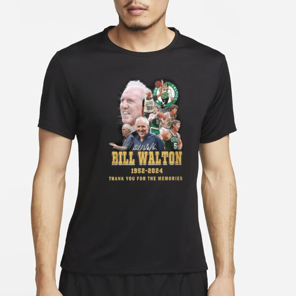 Celtics Bill Walton 1952-2024 Thank You For The Memories T-Shirt2